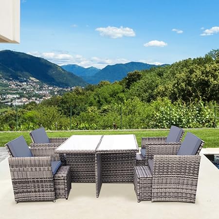 Amazon.de: RedNeck Gartenmöbel Set 4er Sitzgruppe Dining Lounge Beige