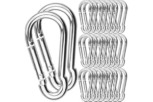 AKOLAFE 30Pack Spring Snap Hook, 2-3/8Inch Zinc-Galvanized Steel Carabiner Clips, 260lbs Load Capacity Keychain Quick Links, Quick Carabiner Clips for Dog Leash, Backpack, Hammocks, Camping and Swing