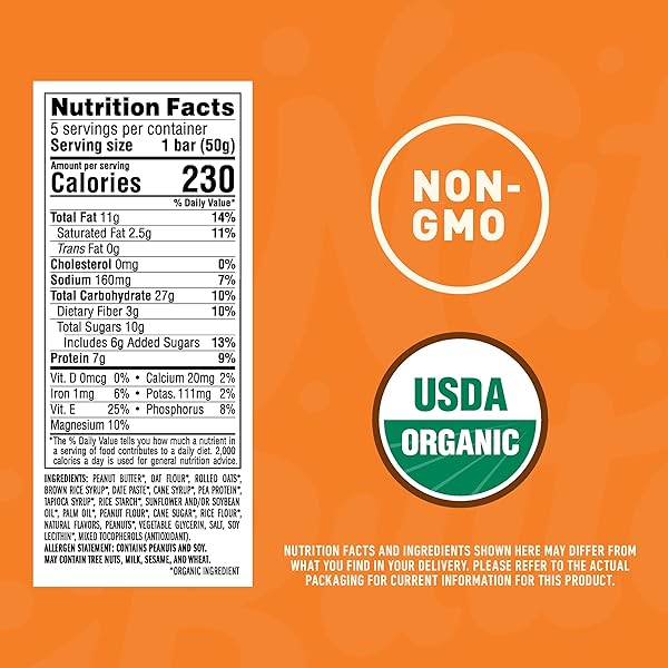 CLIF NUT BUTTER BAR – PEANUT BUTTER – FILLED ENERGY BARS – NON-GMO – USDA ORGANIC – PLANT-BASED – LOW GLYCEMIC – 1.76 OZ. (5 PACK)