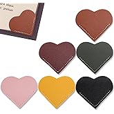 Joogee 6 PCS Leather Heart Bookmarks, Corner Bookmark Cute Page Book Accessories for Teachers Women Reading Lover Gifts