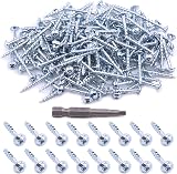 Glarks 160Pcs #8x1-1/4" Pocket Hole Screws Zinc Coated Square Drive