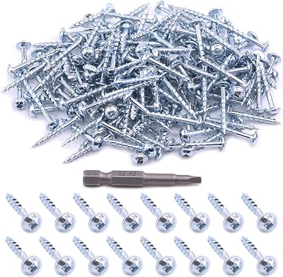 Glarks 160Pcs #8x1-1/4" Pocket Hole Screws Zinc Coated Square Drive