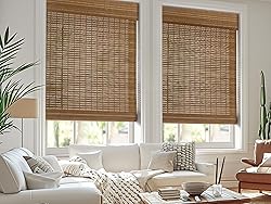 LazBlinds Cordless Bamboo Roman Shades, Light
