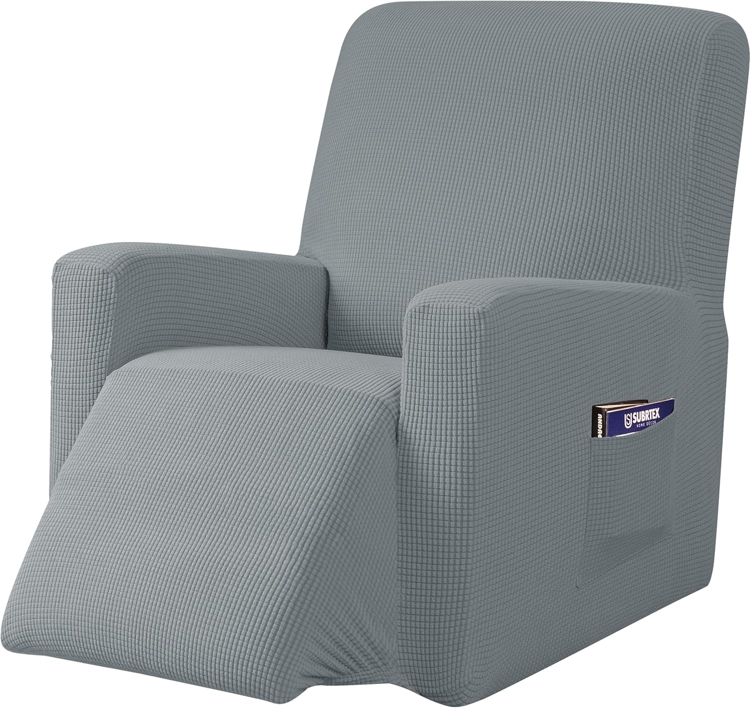Slipcovers - subrtex Recliner Chair Cover Stretch Recliner Slipcover Lazy Boy Covers for Furniture Protector Rocker Sofa Cover with Side Pocket (Recliner, Light Grey)