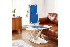 PERLECARE Electric Chair Lift – 308 lbs Floor Lift for Elderly Falls, IP68 Waterproof Bath Lift for Tub, Foldable & Wireless Rechargeable Design, Remote Control, for Fall Recovery & Home Care