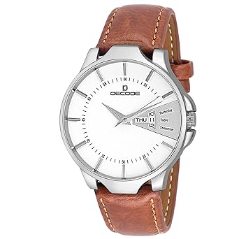 Analogue White Dial Mens & Boys Watch (5040 White Brown Matrix)