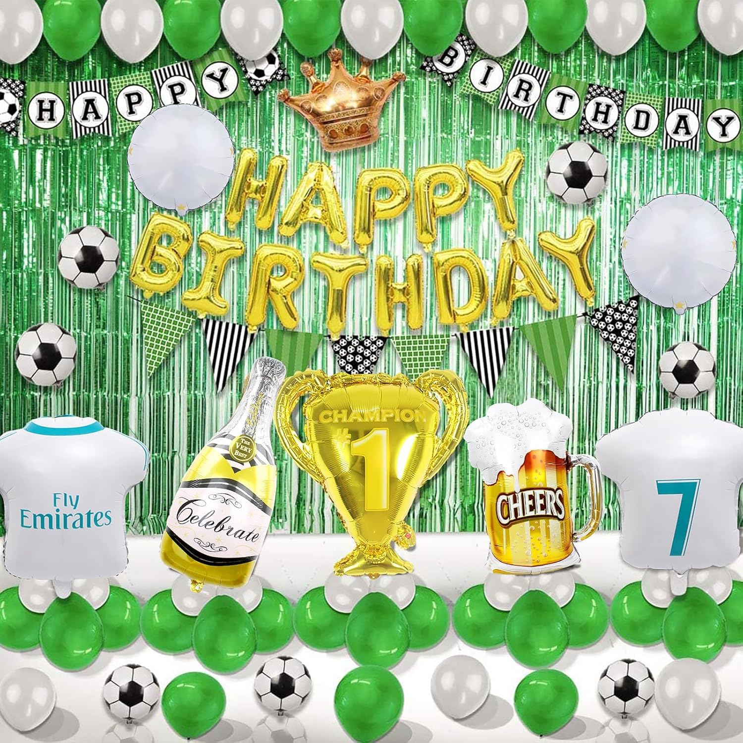 Photo 1 of GoGoGoodie Football Theme Party Decorations Balloons Happy Birthday Set Football League World Cup Carnival Party Supplies