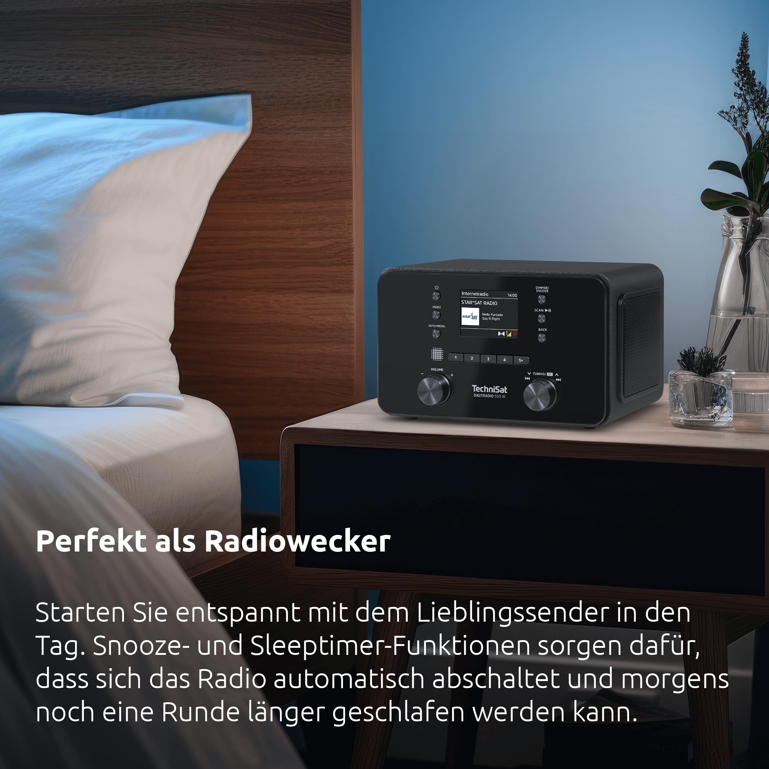 TechniSat DIGITRADIO 550 IR - Internetradio mit 10 Watt RMS Stereo-Sound (DAB+, UKW, WLAN, Bluetooth, Farbdisplay, Fernbedienung & App-Steuerung, Wecker-Funktion) 8