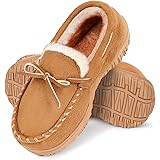 NCCB Boys Girls House Slippers Memory Foam Moccasin Shoes Furry Plush Lining Non Slip Indoor Outdoor Boys Slippers for Big Ki
