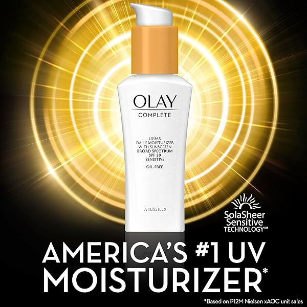 OLAY FACE MOISTURIZER, COMPLETE WITH SUNSCREEN SPF 30, FRAGRANCE-FREE FOR SENSISTIVE SKIN, BROAD SPECTRUM SUN PROTECTION, LONG-LASTING HYDRATION, NON-COMEDOGENIC – VITAMIN E & ALOE – 2.5 OZ – 2 PACK