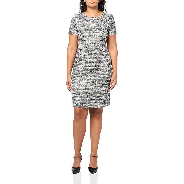 calvin klein faux leather short sleeve sheath dress Calvin Klein Women's Sheath Dress Black Faux Leather Size 4 Boat Neck Cap Sleeve