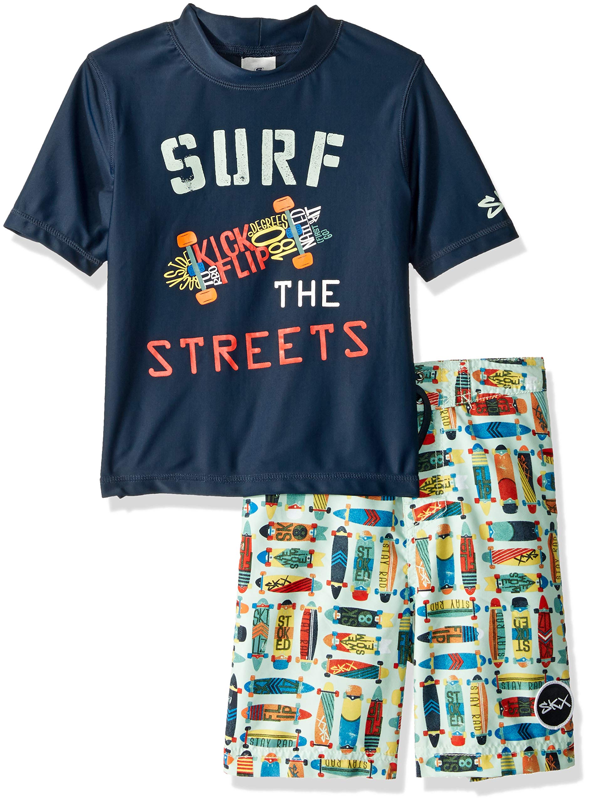 Skechers Boys' Swim Suit Set with Trunks and Rashguard Beachwear Central