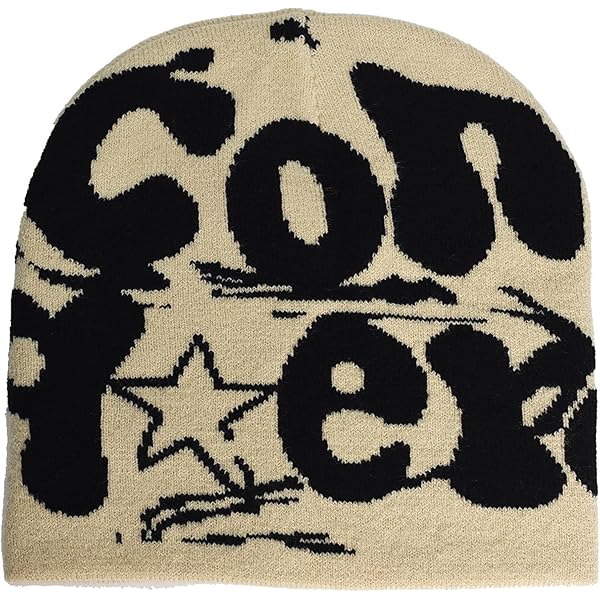A BATHING APE CABLE KNIT グランジ パンク y2k Fashion Knit Beanie with Cross Pattern Y2K Unisex Soft