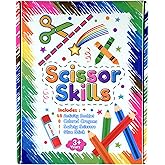 Scissor Skills Activity Book for Kids Ages 3–6 – 48 Cutting & Gluing Activities with Safety Scissors, Crayons & Glue – Preschool Fine Motor Skills Craft Kit