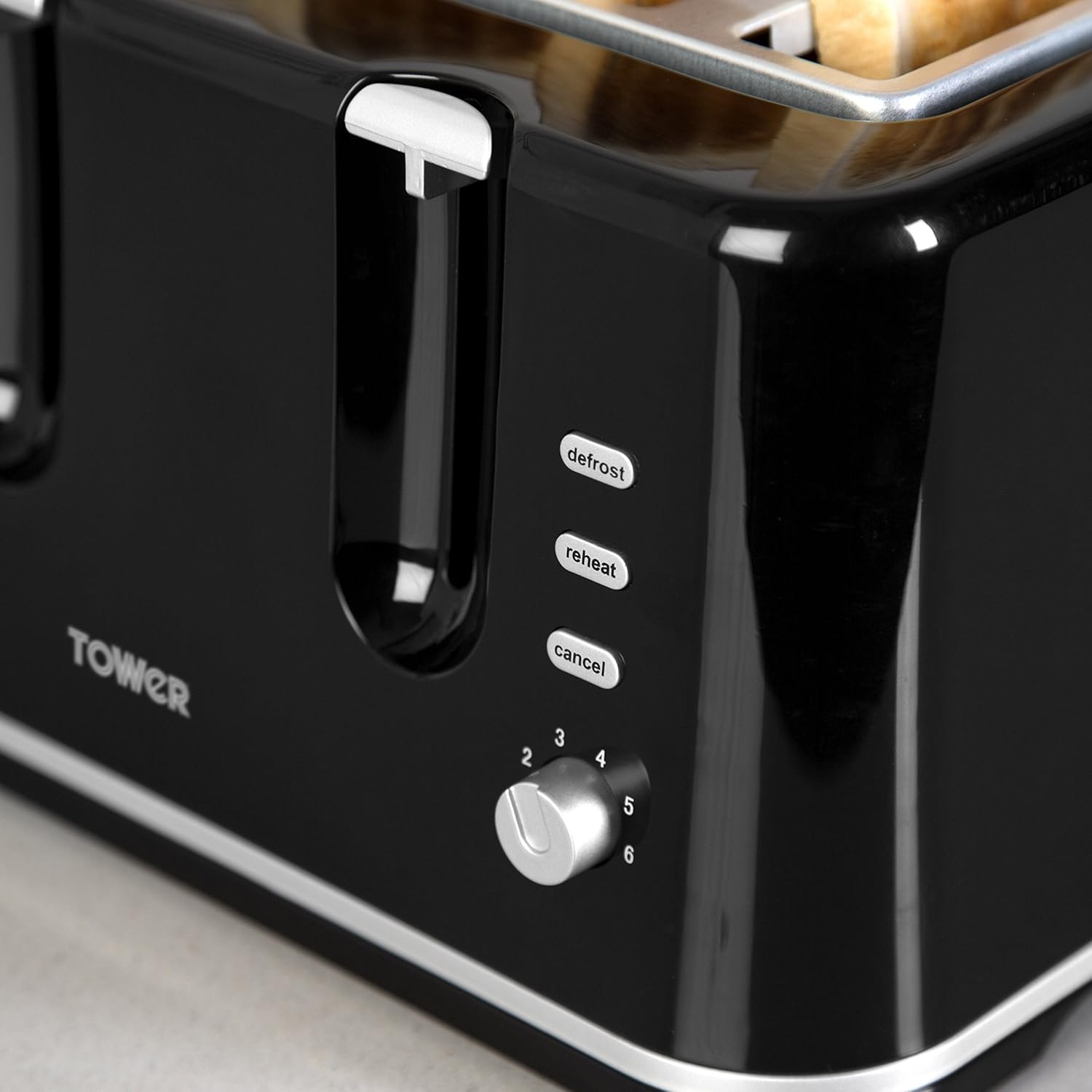 Tower Essentials 4Slice Toaster with Defrost In Black T20010 eBay
