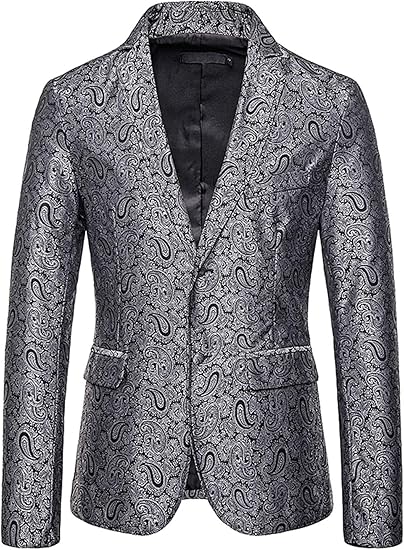 Amazon Whatlees ペイズリー柄 テーラード ジャケットメンズ 長袖 紳士 カジュアル スリム 細身 秋服 コート ジャケット 通販