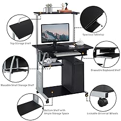 Topeakmart 3 Tier Computer Desk with Printer Shelf