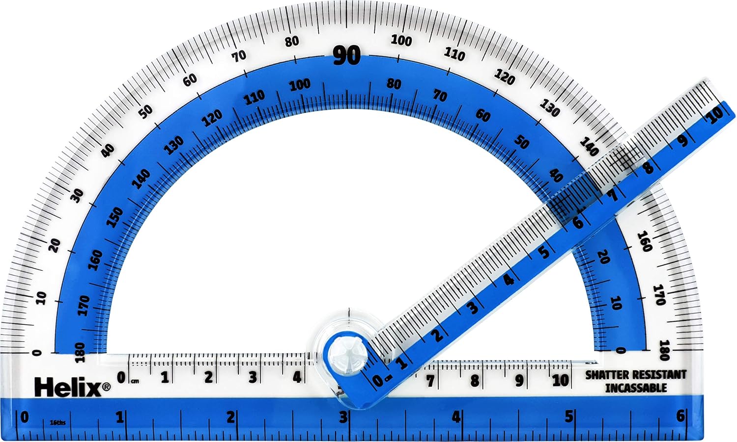 Helix Shatter-Resistant Swing Arm 180 Degree Protractor, 6 Inch / 15cm, Assorted Colors: Home & Kitchen
