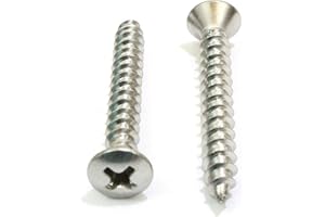 Bolt Dropper 8 x 1" Stainless Steel (100pc) Oval Head Wood Screws 18-8 (304) Choose Corrosion Resistant Commercial Grade Choose Size & Type, Drywall Screw Gun