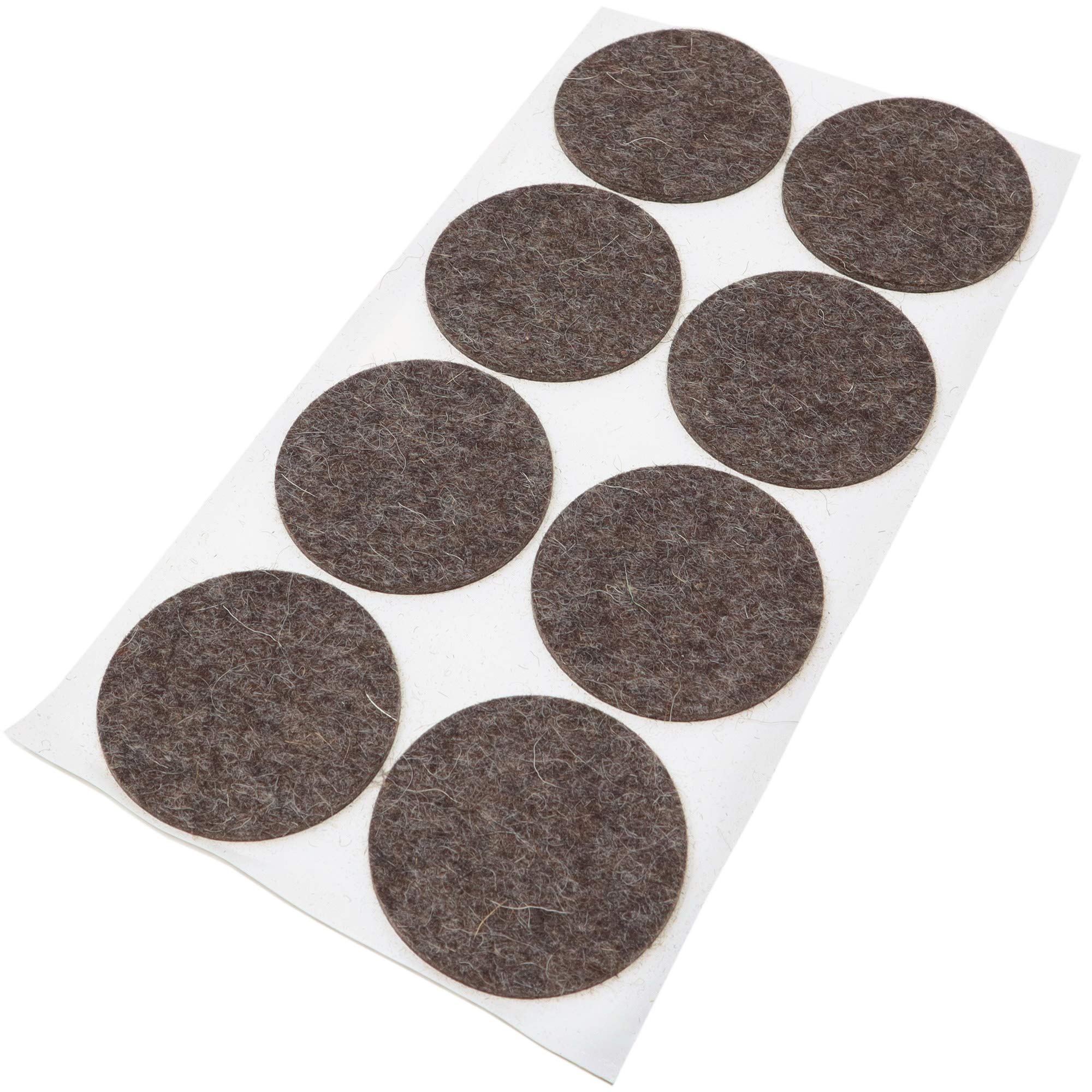 Adsamm® / 8 x self-adhesive wool felt pads / brown / Ø 60 mm / round / 3 mm thick extra soft natural stick-on felt furniture glides / furniture protective pads