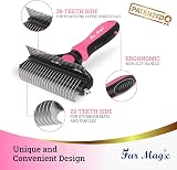 Fur Magic Deshedding and Dematting Comb Double Sided Brush Pink view 5
