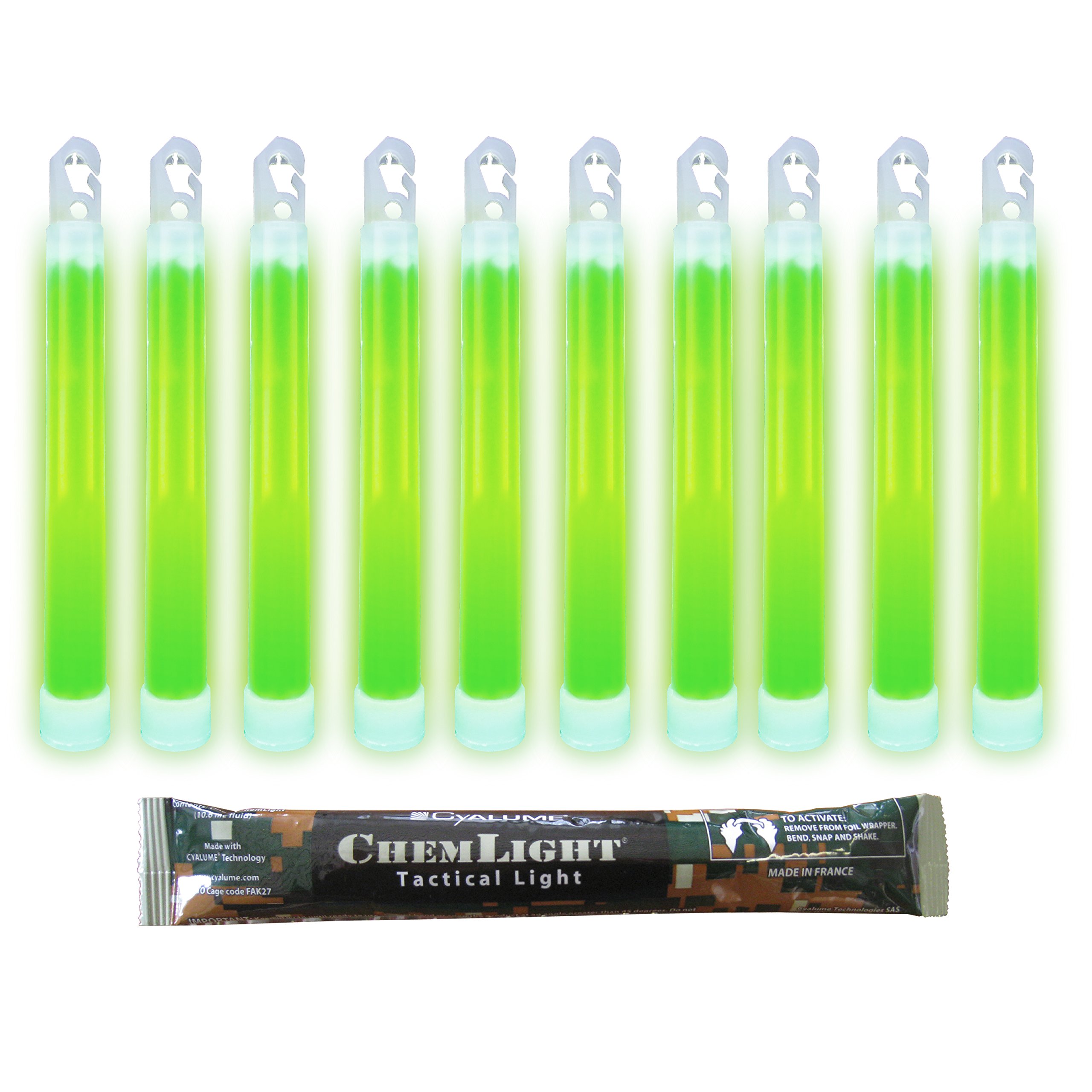Cyalume ChemLight Military Grade Chemical Light Sticks, Green 6" Long, 12 Hour Duration (Pack of 100)