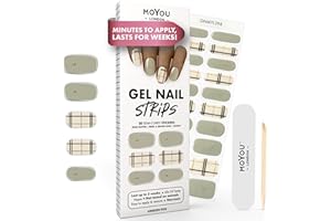 MOYOU London Semi Cured Gel Nail Strips - 20 Pcs. Nail Wraps for Salon-Quality Manicure - Works with Any UV Lamp - Easy to Apply, Trim, & Remove Gel Stickers