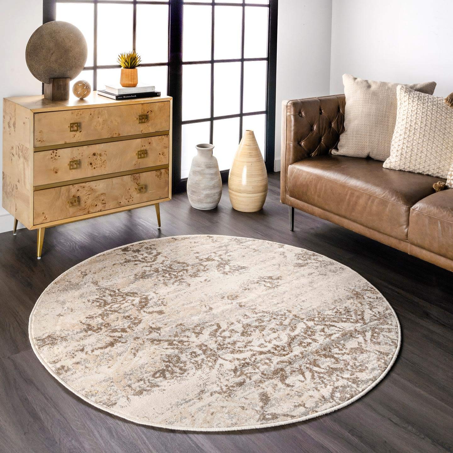 8' x 10', nuLOOM Freja Distressed Area Rug, Beige