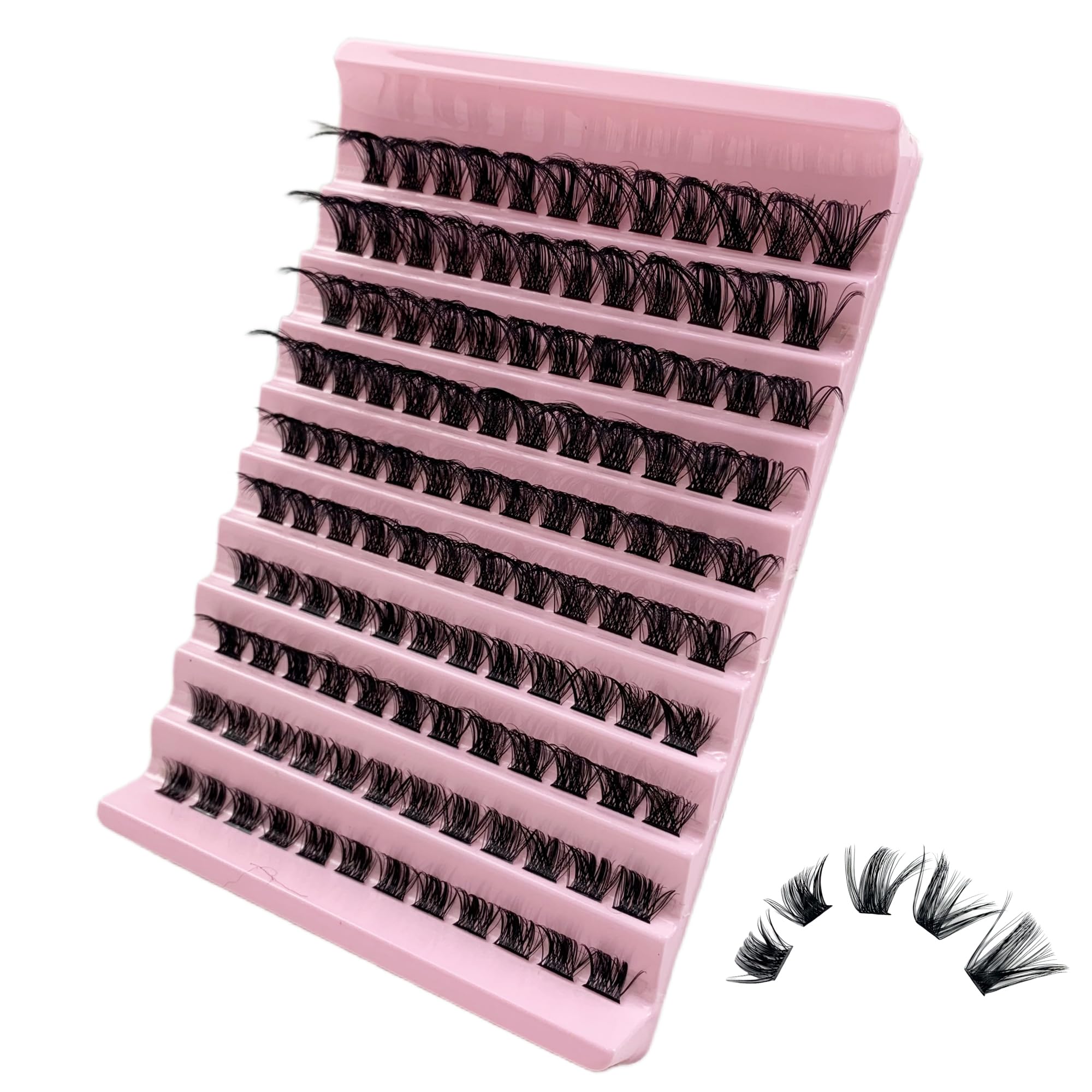 GGOKOK Lash Clusters Wispy DIY Lash Extension 8-16mm Eyelash Clusters 120 pcs Natural Cluster Lashes Individual Lashes Clusters at Home D Curl Fluffy Eyelash Extensions(D08)