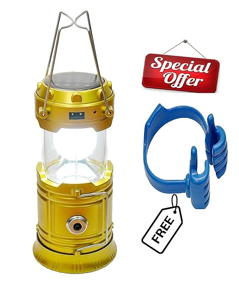 IONIX LED Solar Emergency Light Lantern + USB Mobile Charging+Torch Point, 2 Power Source Solar, Lithium Battery, Travel Camping Lantern - Multi