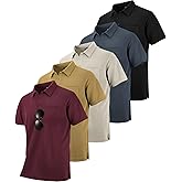 SCODI 5 Pack Mens Pocket Polo Shirts Short Sleeve Multipack Golf Shirt for Men Moisture Wicking Casual Athletic Work T-Shirts