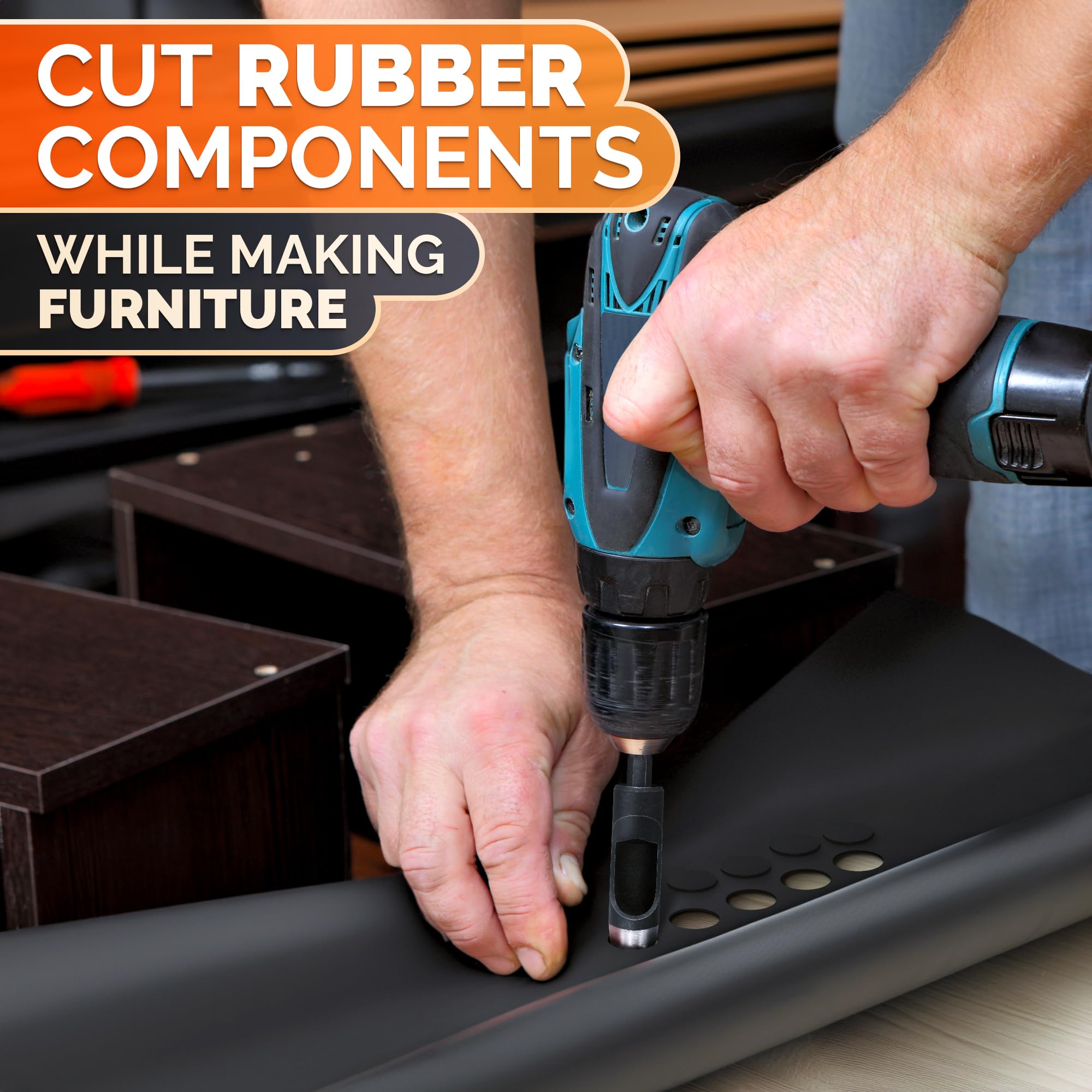 Leather Hole Punch Set - 6 Pcs Drill Bits Set 3/16