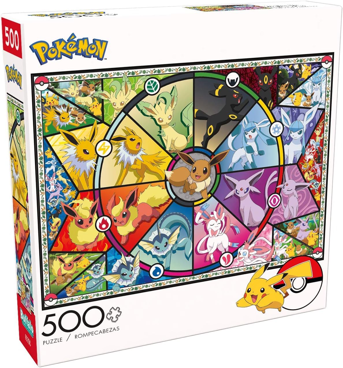 Photo 1 of Buffalo Games - Pokemon- Eevee Evolutions Series 1 - 500 Piece Jigsaw Puzzle For Adults -Challenging Puzzle Perfect for Game Nights - Finished Size is 21.25 x 15.00