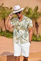 COFOANDY Mens Floral Print Shirts Casual Button Up