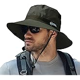Koreshion Men Sun Hat UV Protection Wide Brim Summer Hat Waterproof Breathable Fishing Hat Foldable Outdoor Cap
