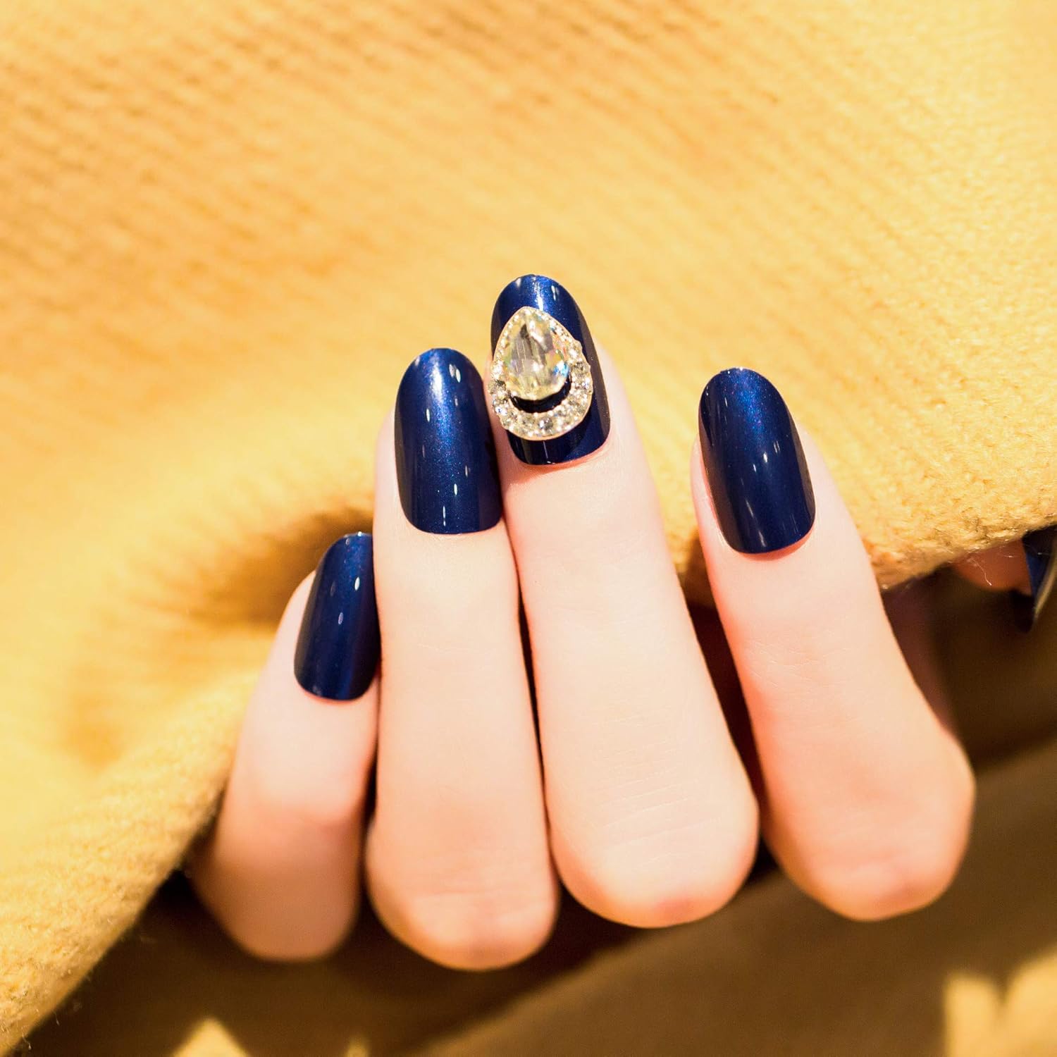 Amazon ネイルチップ 24枚組 長い偽の爪 蛍光染み ネイルチップ ブルー Sifashion ネイルチップ 通販