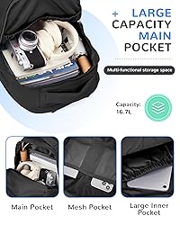 CADOLIM Black Laptop Backpack For Women Travel