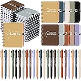 Honoson 30 Sets Spiral Notebook Sets Bulk Thank You Gift for Employee Appreciation Thank You for Being Awesome Inspirational Notepads with Bamboo Pen Valentines for Teacher(Vivid Morandi Color)