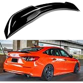 WheelX Rear Spoiler Compatible with 2022-2025 Honda Civic, Pro Duckbill Spoiler Fits for 22-25 Sedan, Exterior High Kick Trunk Tail Deck Lid Wing Lip (Glossy Black)