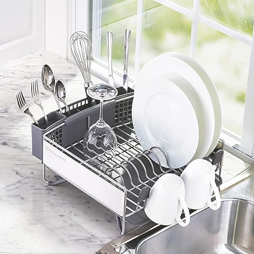 KitchenAid Compact Space Saving, Dish Rack with Removable Flatware