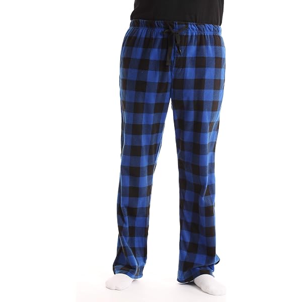 Men's Plaid Fleece Pajama Pants - Followme Microfleece Lounge Sleepwear