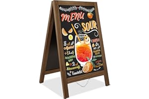 VAIIGO Chalkboard Sign Board 40"x20" - Double Sided Standing Chalkboard Easel for Outdoor Sandwich Board Signs Menu Board, A 