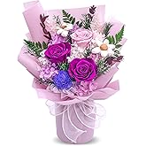 QOEAZY Flowers for Delivery, Preserved Flowers Bouquet with Gift Box, Rose Gifts for Women Mom Grandma