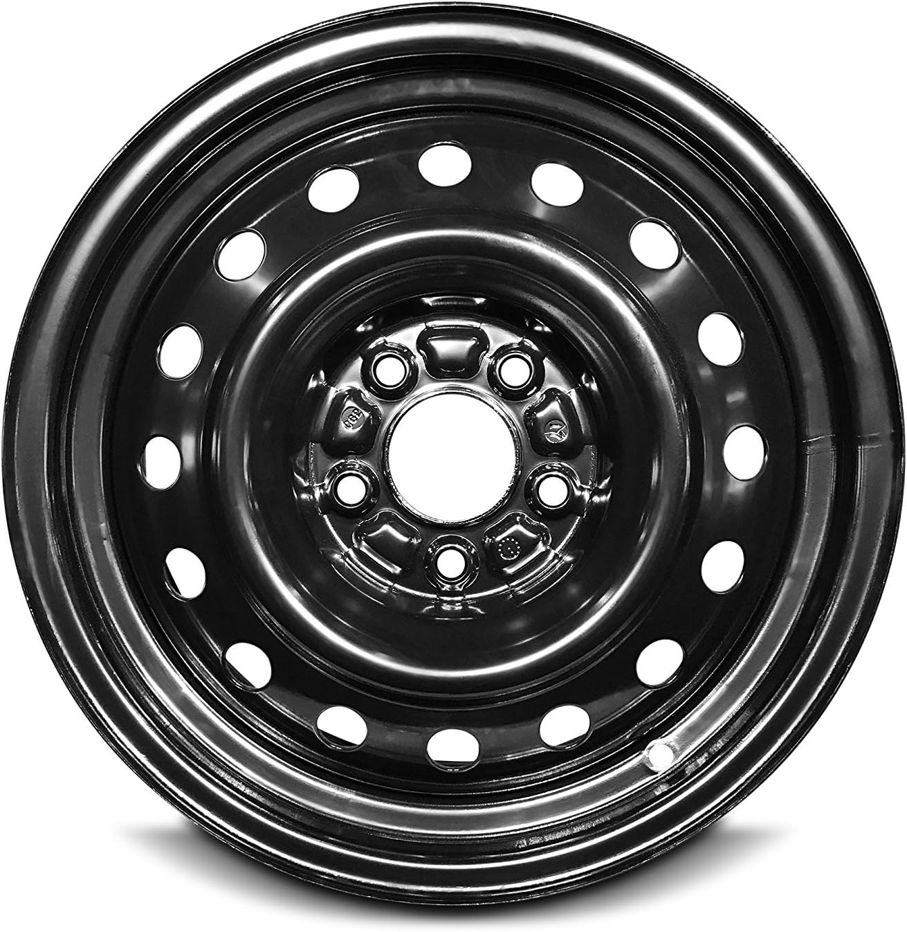 Road Ready Car Wheel For 2008-2010 Hyundai Tucson 2007-2010 Sebring Chrysler 16 Inch 5Lug Black Steel Rim Fits R16 Tire - Exact OEM Replacement - Full-Size Spare