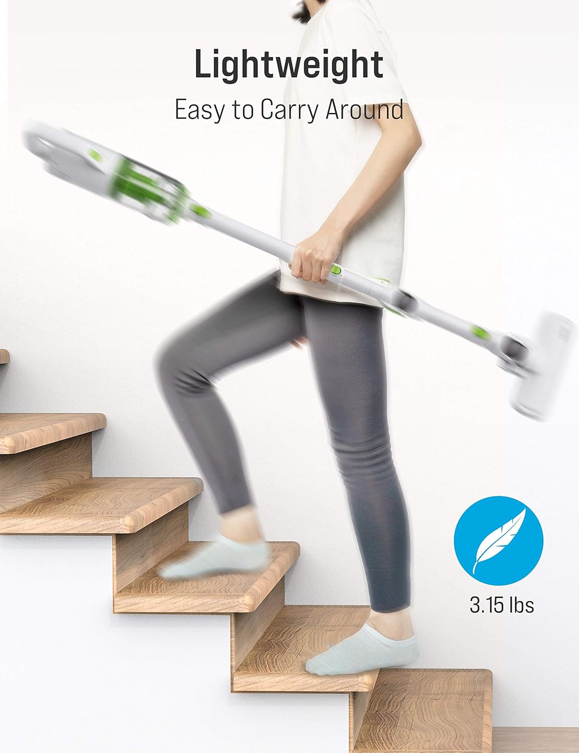 TOPPIN Bendable Corded Stick Vacuum Cleaner - 600W 17kpa Powerful Suction Lightweight Handheld Vacuum, 0.8L Dust Cup, Perfect for Pet Hair Hard Floor Home Deep Clean -