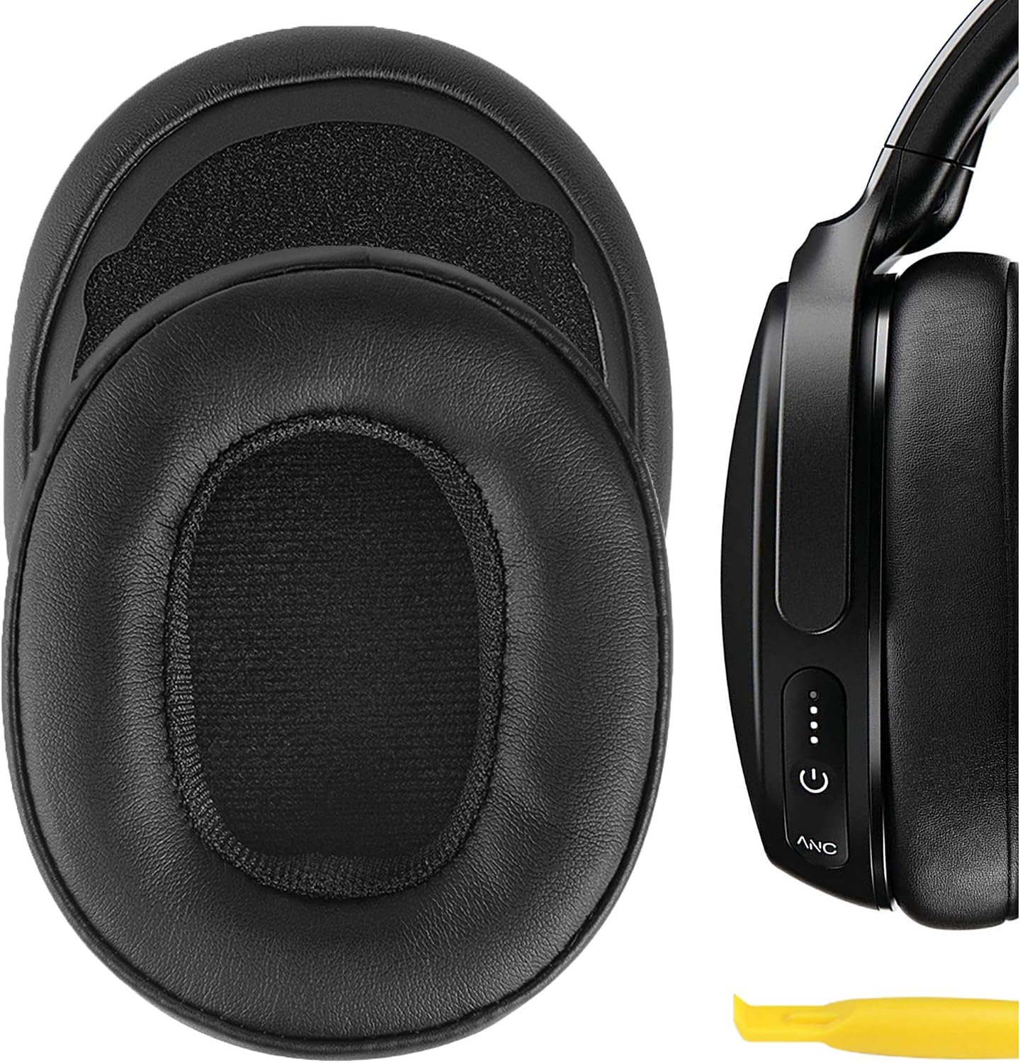 Geekria Replacement Ear Pads for Skullcandy Venue Wireless ANC Headphones Ear Cushions, Repair Parts (Black)