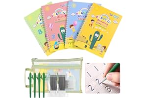 BYFWH Large Reusable Writing Practice Book,Magic Reusable Copybook for Kids,Grooved Handwriting Practice with a Storage Bag for Preschool Kids Age 3-8 ​Calligraphy