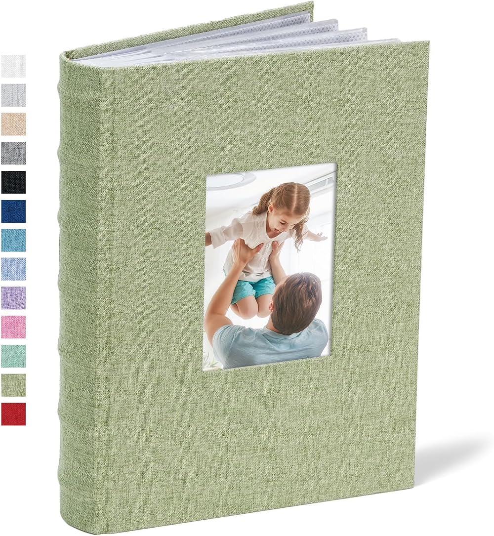 Vienrose Photo Album 300 Pockets Linen Cover 6x4 Window Memo Spaces
