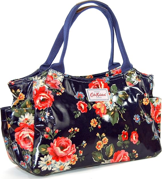 Cath Kidston Day Bag Kentish Rose in Navy Blue Oilcloth Amazon.co.uk
