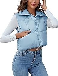 Kissonic Women's Padded Down Vest Puffer Stand